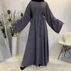 Vêtements ethniques Moyen-Orient Dubaï Robe Musulmane Solide Caftan Robes Pour Femmes Avec Ceinture Lâche Manches Longues Élégant Arabe Robes Vestidos