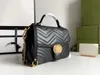 Projektanci luksurys kobiety torebki torebki podwójne gamont Marmont Classic Flap Metal Crossbody oryginalny skórzany metalowy łańcuch modny portfel na ramię