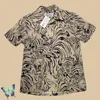 Camisas casuais masculinas wacko maria camisa havaiana estampa tigre streetwear camisa de manga curta t230303203s