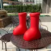 2023 MSCHF diseñador de botas Big Red Astro Boy Boots Botines antideslizantes Plataforma de goma Botines Hombres Mujeres Botas de lluvia de moda Tamaño 35-44