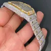 Роскошные механические часы 9JAI с бриллиантами ручной работы Tter VVS Moissanite Diamond Iced OutEKZC