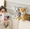 Poupée 24-30 cm mignon réaliste petit tigre en peluche poupées en peluche farce doux animal sauvage forêt oreiller enfant cadeau d'anniversaire