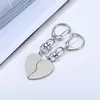 Keychains 2 PCS-SET Romantiska Big Sister Little Keychain Love Heart Crystal Key Chain Family Couples Party Jewelry Accessories Gift