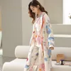 Moda -sono feminina Spring Autumn Autumn Pijamas feminina Pijama de mangas compridas com algodão de algodão Lady Pijamas Nightgown Fashionn 230303