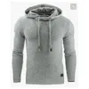 Herrtröjor Autumn Men Långärmad solid färg Huvtröja män Pullover Hoodie Tracksuit Sweat Coat Casual Sportswear S-4XL