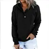 Hoodies Autumn Winter Cardigan Button Kangaroo Pocket Outwear Solid Casual Tops Jumper Blus Women's Clothing BC406