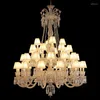 Chandeliers Modern Chrome Clear Crystal Chandelier Light Fixture 45arms D150cm H190cm De Lustre Hanging For Lobby Staircase Decoration