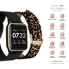 Kendall Kylie Smart Watch mit Bonus austauschbarer Riemen schwarzer Leopardenmuster Kernübungen