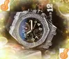 Todos os mostradores trabalham famosos para homens de parada relógios diamantes anel de diamantes Funcional Relógio Funcional Relógio Aço inoxidável Corrente de quartzo Calendário Rainbow Buzel Super Watch Gifts