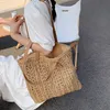 Summer Bag For Women Rattan Weave Bag On Shoulder Bohemia Beach Fashion Straw Weave Shoulder Bags Lady Rattan Totes Handbag 230303