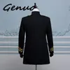 Costumes pour hommes Blazers Genuo 2023 Hommes Double boutonnage Angleterre Style Long Slim Fit Blazer Design Mariage Marié Costume Veste Mens Stage Wear