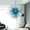 Contemporary Hand Blown Glass Chandelier Light Smoke Blue Color Luxury Flush Mount Chandelier Ball Light Indoor Ceiling Lighting Stair Light Decor LR434