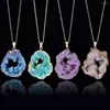 Pendant Necklaces Wholesale Colorful Crystal Natural Stone Irregular Agates Pendants Charms DIY For Necklace Or Jewelry Making