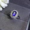 Кластерные кольца kjjeaxcmy fine grewelry natural tanzanite 925 стерлинговые серебряные женщины Тест поддержки элегантный