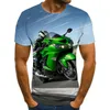 T-shirt da uomo 2023 Cool T-shirt con grafica da corsa Motocicletta Stampata in 3D Moda estiva da uomo Top Punk Plus Size Streetwear