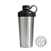 Bouteilles d'eau Shaker bouteille grand volume Portable en acier inoxydable Shaker avec Shake Ball GYM Nutrition protéine poudre bouteilles d'eau 230303