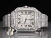 2023 Tendências e Iced Out Handset Baguette Moissanite Studded Diamond Watch Movimento Automático