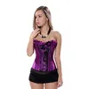 Bustiers Corsets Steampunk Violet Corset Sexy Corselet Avec Jupes Gothique Femmes Taille Formateur À Lacets De Mariage Clubwear Plus SizeBustiers