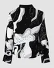 Blusas de mujer Estampado gráfico Plunge Top de manga larga Black Galaxy Nightclub Sexy 2023 Otoño Europa y América Moda Ropa de mujer