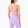 Yoga Outfit Top Frauen Fitness Sport BH Vier Träger Kreuz Rücken Sexy Plus Size Soft Tank Gym Training Dessous mit Brustpolster