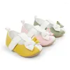 Primeiros caminhantes sapatos de bebê bowknot infantil garotas casuais slowdler soled princesa andando 0-18m