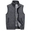 Gilet da uomo Autunno Inverno Addensare Maglioni caldi Giacche senza maniche Maglione Lavorato a maglia Cerniera Capispalla Casaco Masculino 230302