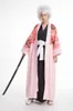 アニメコスチュームブリーチコスプレ8番目のディビジョンキャプテンKyouraku Shunsui Cloak Unisex Pink Shinigami Imono Kurosaki Ichigo Black Top Pants Z0301