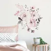 Muurstickers roze bloemwater kleur kamer decor living mural home cluster wallpaper