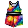 Sexy Womens Swimwear Fashion Yoga Outfits Designer 2 Piece Swimsuits Cartoon Printed Vest And Shorts Sports Fitness Set