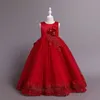 Girl's Dresses Child Girls Luxury Party Dresses Flower Kids Communion Fluffy Frock Birthday Evening Prom Long Dress Princess Come Ball Gown W0224