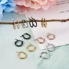 Hoop Earrings 15mm Titanium Steel Mixed Color Ring Shape Earring For Women DIY Jewelry Accessories Ear Buckle 16pcs/set