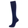 Sports Socks 3 Pares Compressão de joelho feminina de 15 a 25 mm de futebol