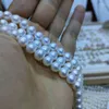 Catene splendide collana di perla naturale da 10-9 mm in mare bianco 18 "