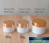 High-end White Glass Cream Jar - Empty Cosmetic Sample Container, Travel Refillable Makeup Sample packaging Bottle 20g 30g 50g