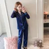 Dames slaapkleding 2 stuks faux zijden satijnen pyjama set herfst vrouwen lange mouw nachthemd voor vrouwelijke dames pyjama's