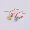 Hoop Earrings 10pcs 15mm Stainless Steel Antiallergic Unfading Connector Hanger DIY Stud Fashion Jewelry Lead/Nickle Free