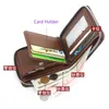 Plånböcker Mens plånbok Blackbrowncoffee Kreditkort Case Pu Leather Male Zipper Coin Purse 2022 Money Bag Card Holder Wallet For Menl230303