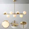Pendant Lamps Nordic Light Luxury Minimalist Long Restaurant Lamp Modern Simple Creative Magic Bean Bubble Bar Table