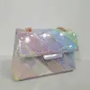 Neue Ankunft Shiny Glitter Mini Regenbogen Frauen Handtasche Verbindung Bunte Pailletten Umhängetasche 230303