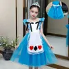 Girl's Dresses Alice Come For Girls Rolle Spela Fancy Princess Dress Big Bow on Back Kids Elegant Summer Frock Clothing W0224