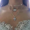 Подвесные ожерелья Бохо антикварный серебряный цвет лист слона хвост хвост коляска многослойное ожерелье для женщин украшения