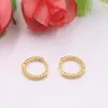 Hoop Earrings Pure Solid 18K Yellow Gold Women Luck Twist 1.2-1.6g 11x1.8mm Gift