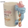 Muggar 3D Kawaii Fairy Mug Cup Creative Painted Ceramic Scepter Handle Lovely Girl Heart Water Coffee Cups
