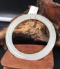 Bangle Chinese Natural White Round Xijiang Hetianyu Jade Armband