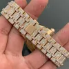 Topkwaliteit horloges diamanten horloge luxe natuurlijke tweekleurige two tone horlogemerk aangepaste waardelige stalen stalen diamant bezaaid ijs uit mannen vrouw