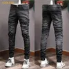 2023 Novo jeans casual de moda calça calças de jeans médias calças de jeans de hip hop lúpulo para masculino