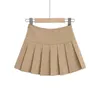 Rokken 2023 Zomer High Tailed Dames sexy mini met shorts vintage geplooide rok witte Koreaanse tenniszwart kaki