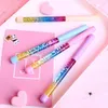 PCS CRYSTAL PEN 0.5mm SINGIBER SILIGN PENS GEL FOR SCHOOD ESTATIONY COLORED LIQUAR BALLPEN KAWAII SUPPRIS GIFTS