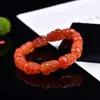 Strand Feng Shui Fine Red Natural Crystal Armband Hand snidade pixiu pärlor Stenarmband tur för kvinnor män rika ädla smycken