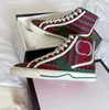 2023 new Breathable Casual Shoes High Top Classic Casual Shoes Green Red Stripe Italy Leather Designer Trainer Woman Shoes 35-44
